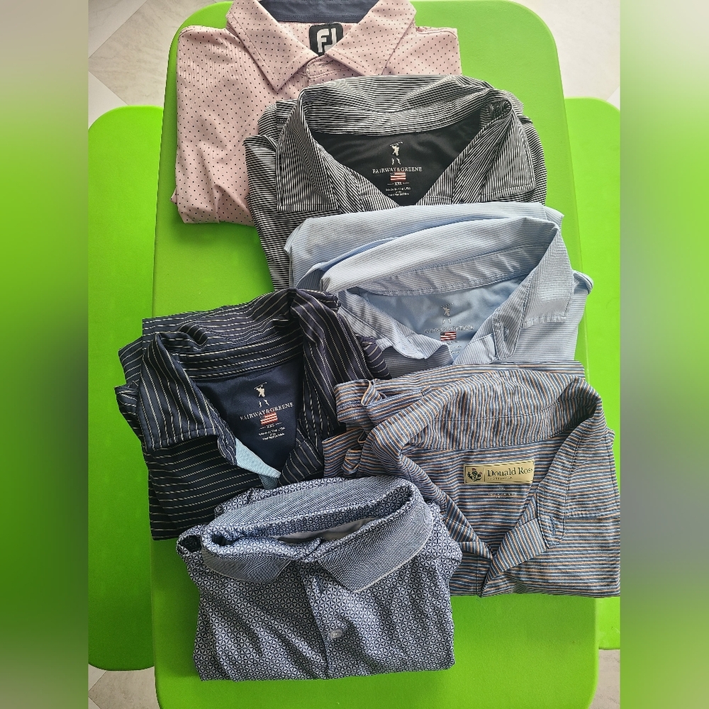 Fairway & Greene, Donald Ross, Footjoy Men's Assorted Striped & Patterned Shirts